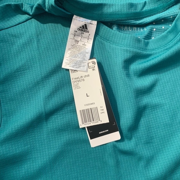 New Adidas Mens Freelift Climachill Tee Aqua Green - Picture 8 of 16